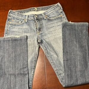 REDUCED!  7 For All Mankind Straight Leg Jeans, Medium Wash, Size 28